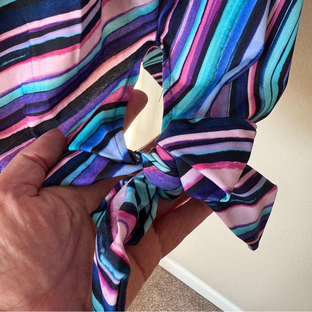 SWIMSUITS FOR ALL Size 26 Colorful Tankini Swimsuit Top - Picture 3 of 6